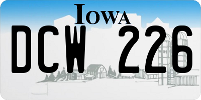 IA license plate DCW226