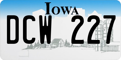 IA license plate DCW227