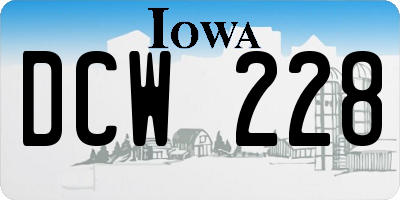 IA license plate DCW228