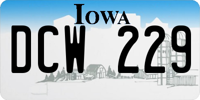 IA license plate DCW229