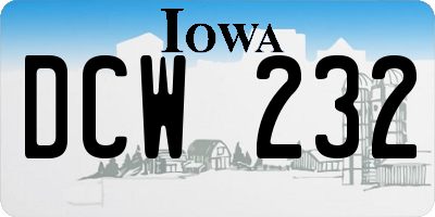IA license plate DCW232