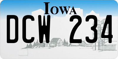 IA license plate DCW234