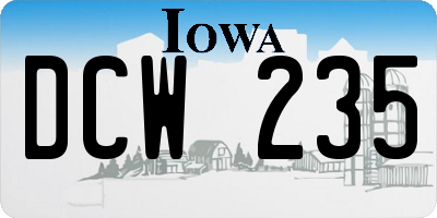 IA license plate DCW235