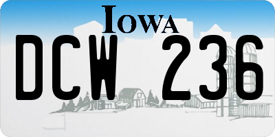 IA license plate DCW236