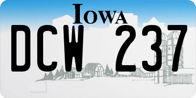 IA license plate DCW237