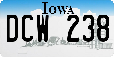 IA license plate DCW238