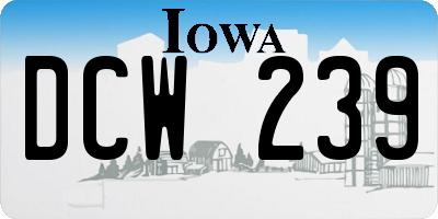 IA license plate DCW239