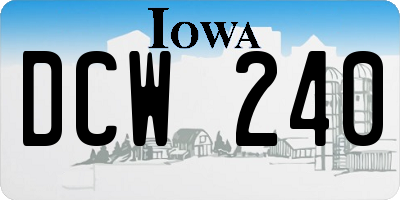 IA license plate DCW240