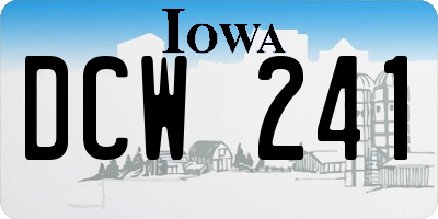 IA license plate DCW241