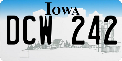 IA license plate DCW242
