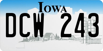 IA license plate DCW243