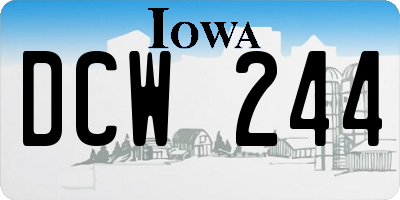 IA license plate DCW244