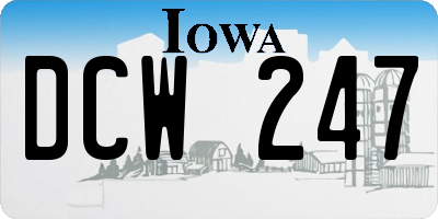 IA license plate DCW247