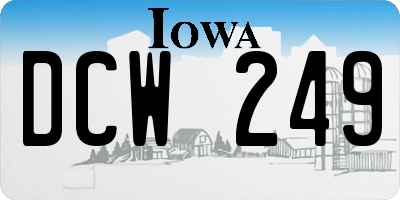 IA license plate DCW249