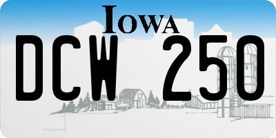 IA license plate DCW250