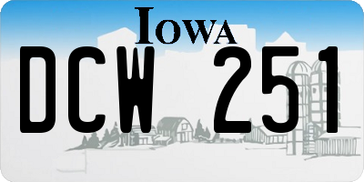 IA license plate DCW251