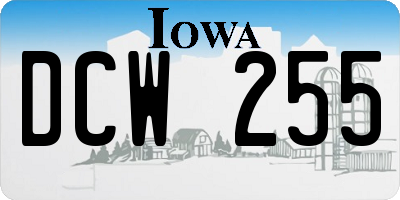 IA license plate DCW255