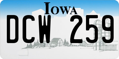 IA license plate DCW259