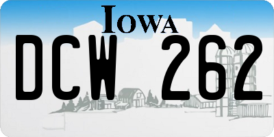 IA license plate DCW262