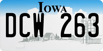 IA license plate DCW263