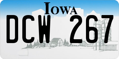 IA license plate DCW267