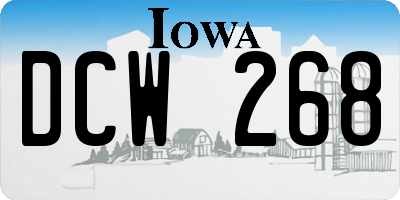 IA license plate DCW268