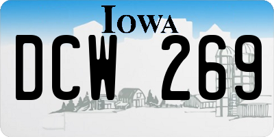 IA license plate DCW269