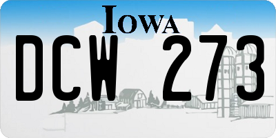 IA license plate DCW273