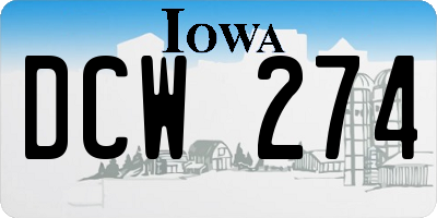 IA license plate DCW274