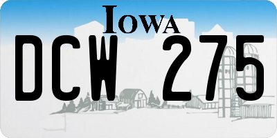 IA license plate DCW275