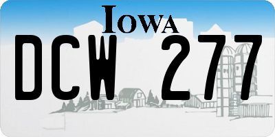 IA license plate DCW277