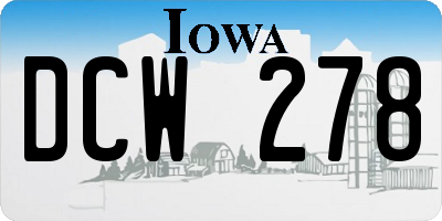 IA license plate DCW278