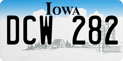 IA license plate DCW282