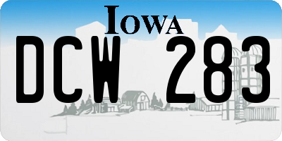 IA license plate DCW283
