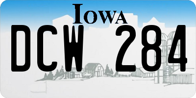 IA license plate DCW284
