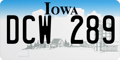 IA license plate DCW289