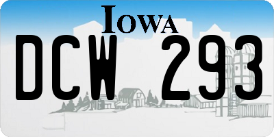IA license plate DCW293