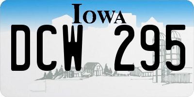 IA license plate DCW295