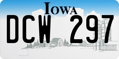 IA license plate DCW297