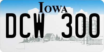 IA license plate DCW300