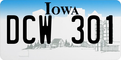 IA license plate DCW301