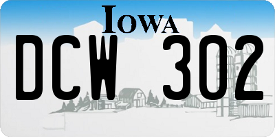 IA license plate DCW302