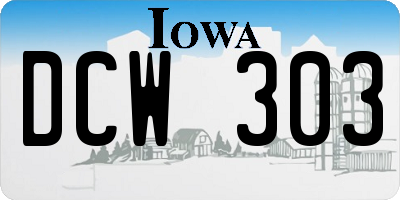 IA license plate DCW303