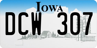 IA license plate DCW307