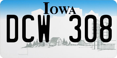 IA license plate DCW308