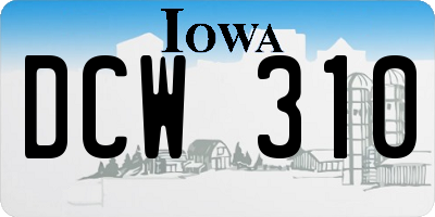 IA license plate DCW310