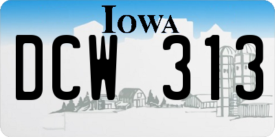 IA license plate DCW313
