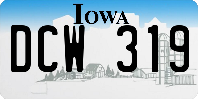IA license plate DCW319