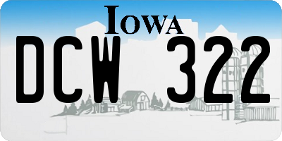 IA license plate DCW322