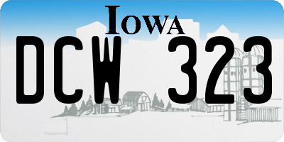 IA license plate DCW323